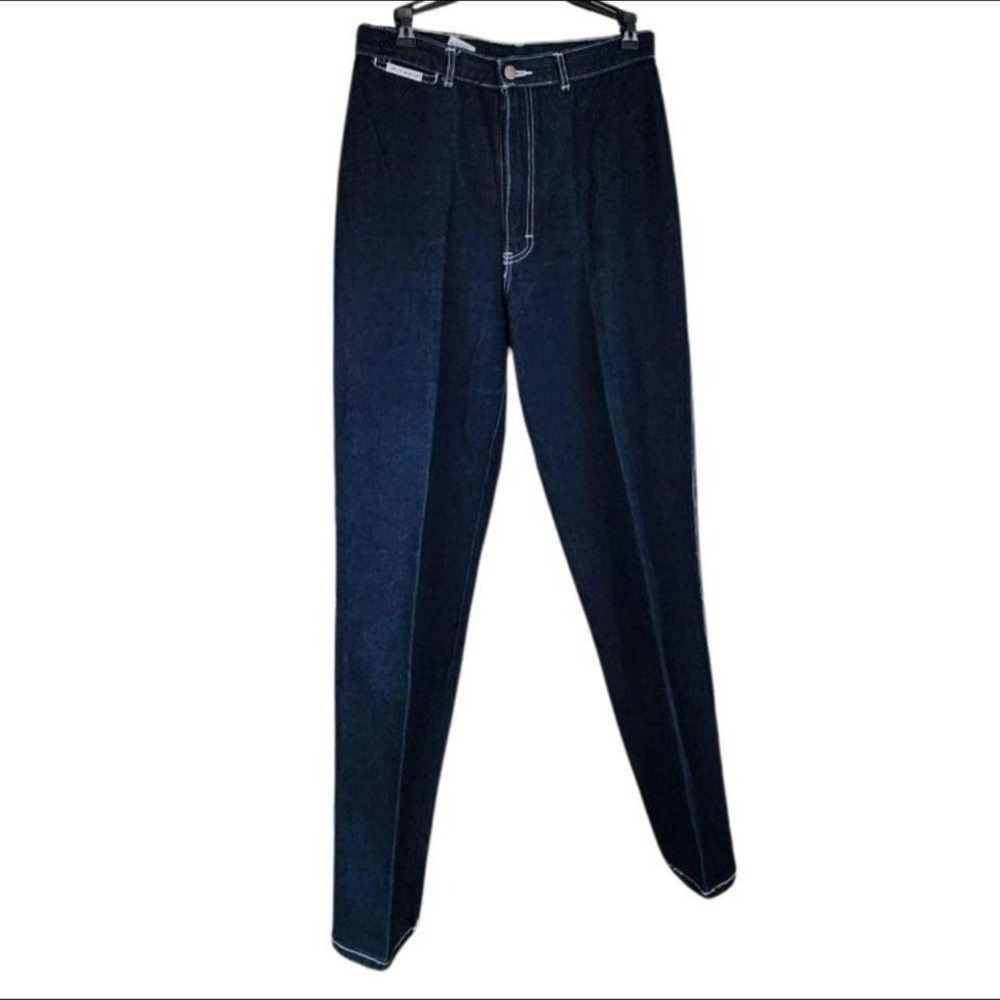 Vintage 90s Gitano Express High Rise Straight Leg Mom Dark Rigid‎ Denim 15/16
